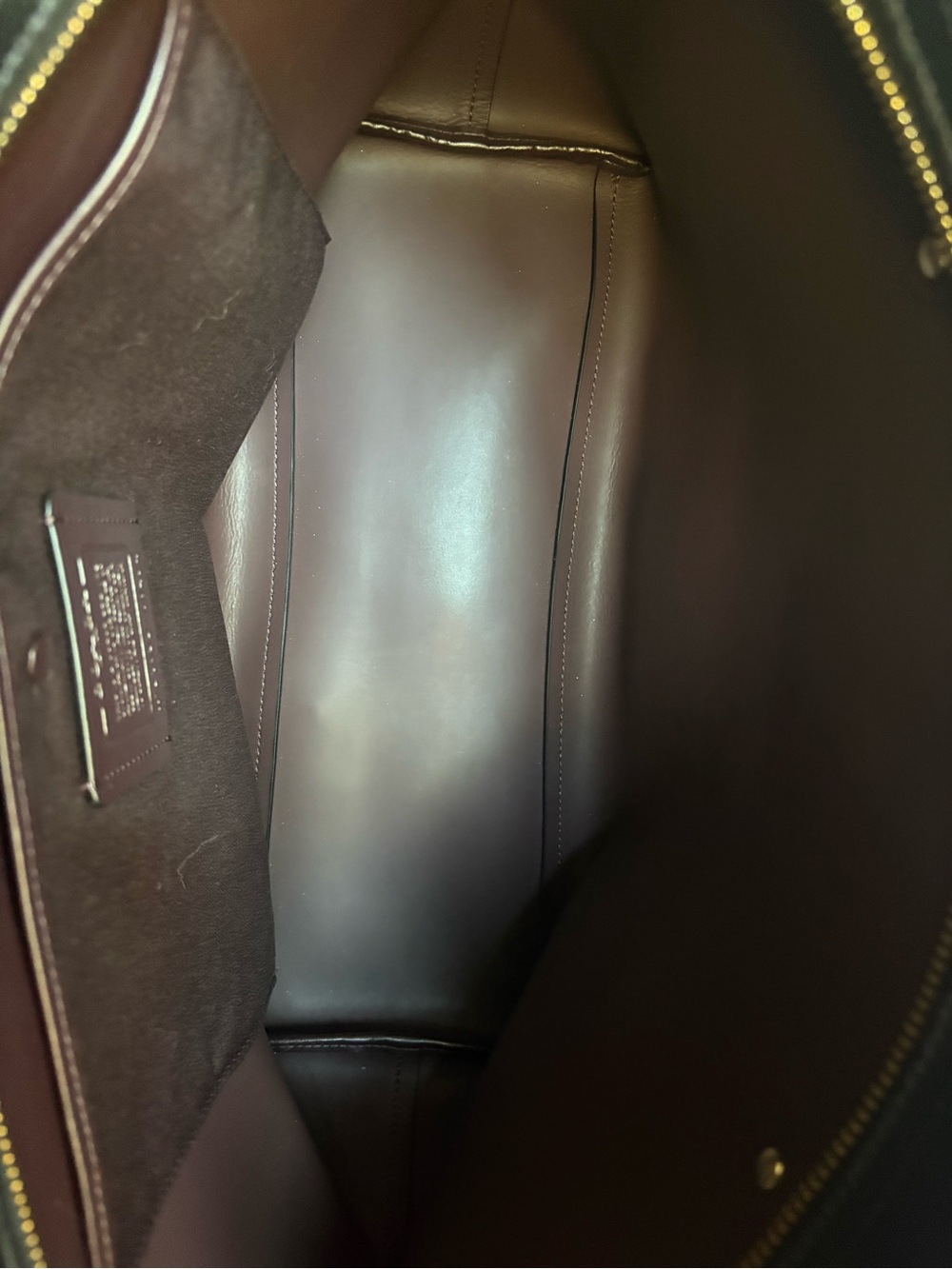 Coach Black Pebbled Leather Tote with Gold Hardware - Picture 3 of 4